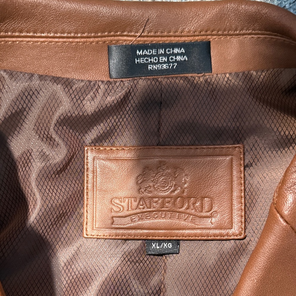Stafford Brown Leather Jacket - Picture 5 of 6